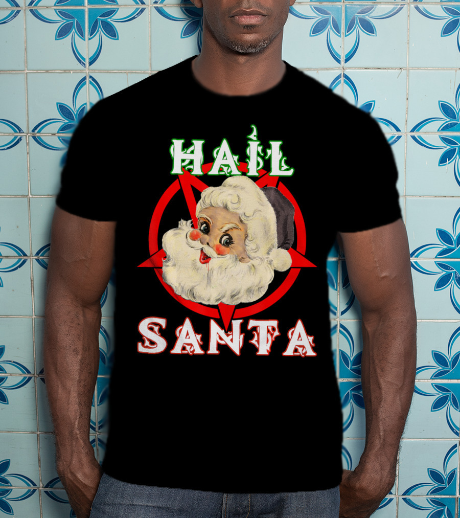 Hail Santa Santa Claus Demonic Satanic Pentagram T-Shirt