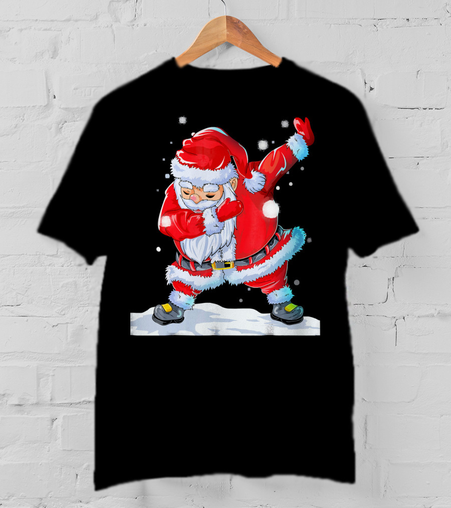 Dabbing Santa Claus Christmas Funny Festive Pose T-Shirt