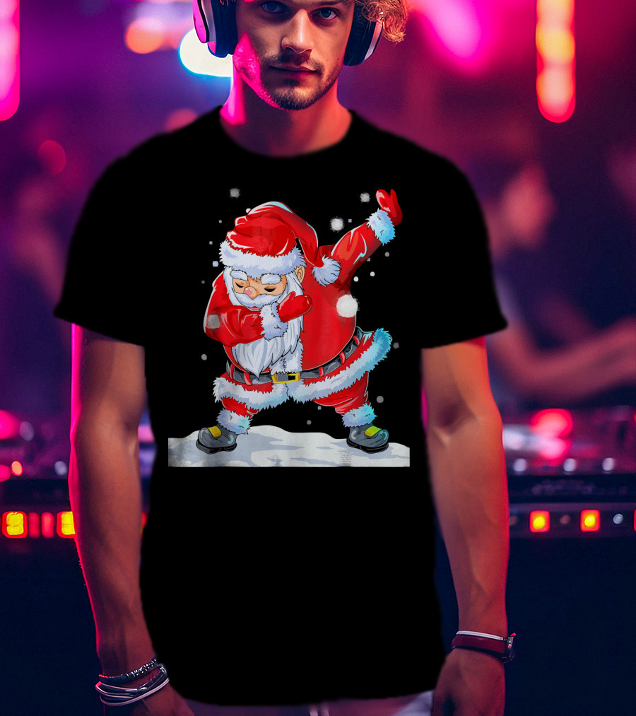 Dabbing Santa Claus Christmas Funny Festive Pose T-Shirt