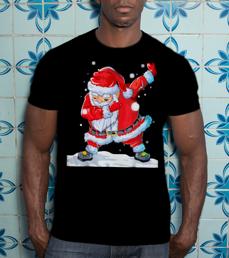 Dabbing Santa Claus Christmas Funny Festive Pose T-Shirt