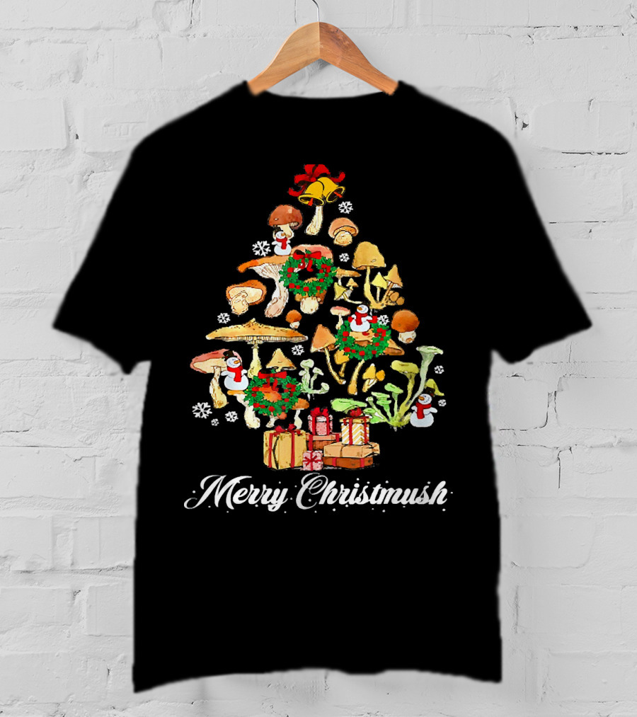 Merry Christmush Mushroom Christmas Tree T-Shirt