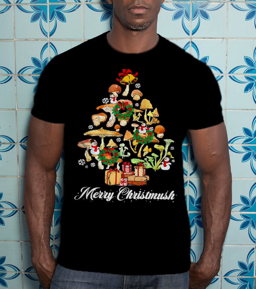 Merry Christmush Mushroom Christmas Tree T-Shirt