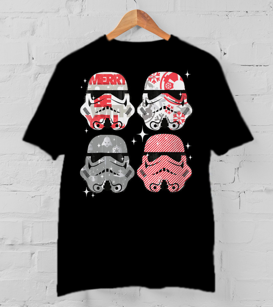 Star Wars Merry Troopers Christmas Snowflakes And Stripes T-Shirt