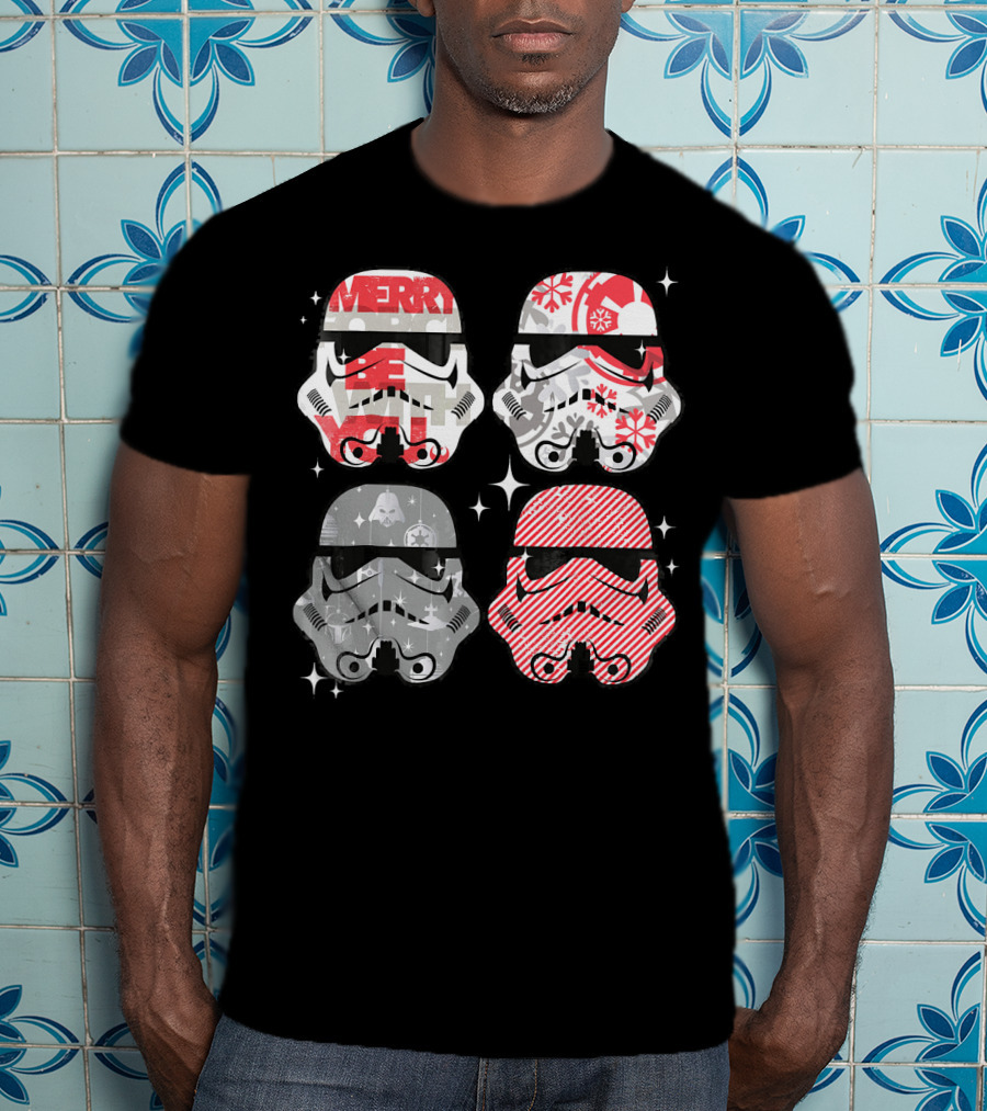 Star Wars Merry Troopers Christmas Snowflakes And Stripes T-Shirt