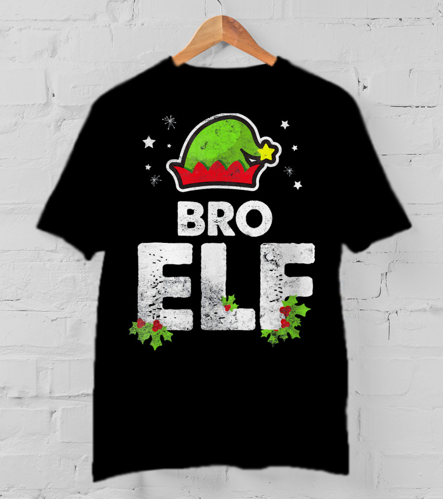 Bro Elf Christmas Family Brother Matching Holiday T-Shirt