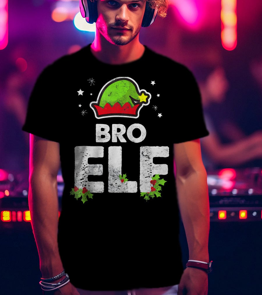 Bro Elf Christmas Family Brother Matching Holiday T-Shirt