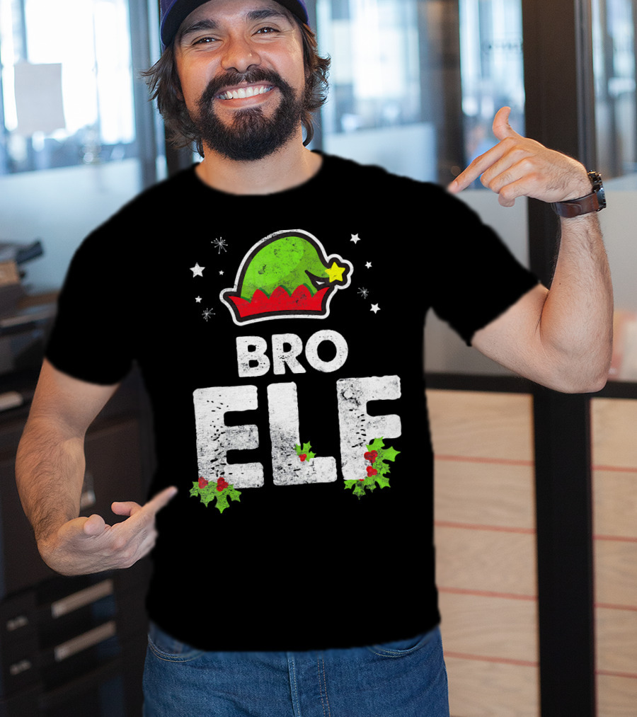 Bro Elf Christmas Family Brother Matching Holiday T-Shirt