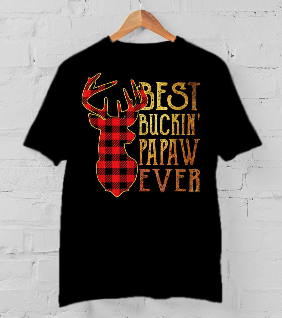Best Buckin' Papaw Ever Reindeer Plaid T-Shirt