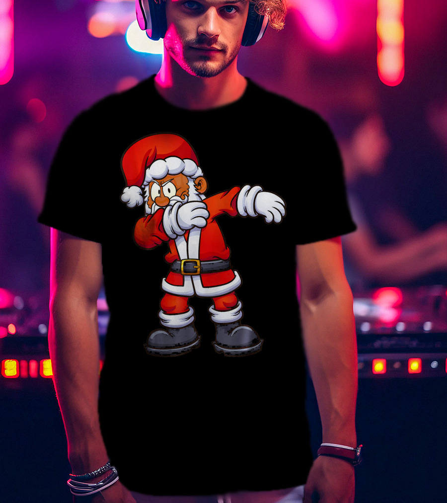 Dabbing Santa Claus In Traditional Red Suit T-Shirt