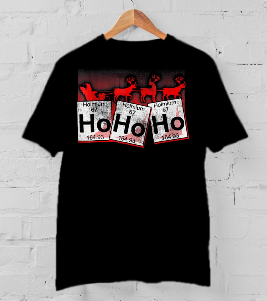 Santa Claus Merry Christmas Ho Ho Holmium Periodic Table T-Shirt