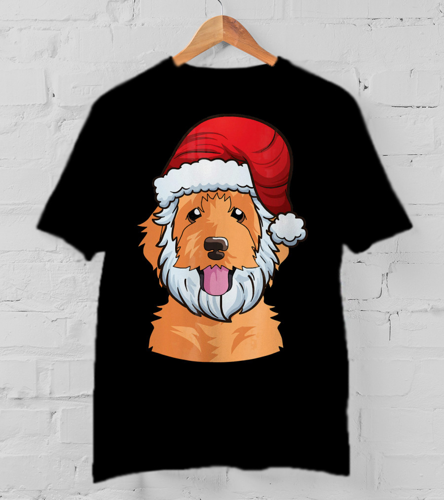Golden Doodle Funny Santa Claus Dog Holiday Humor T-Shirt