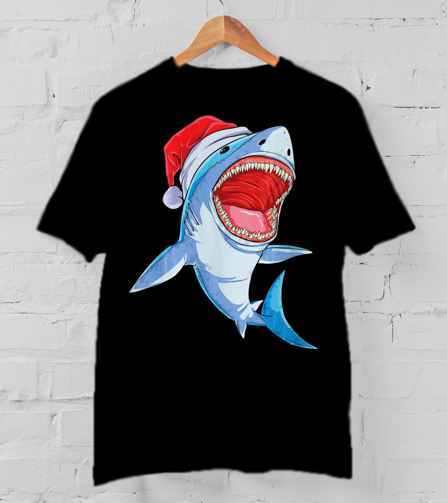 Christmas Kids Santa Shark T-Shirt