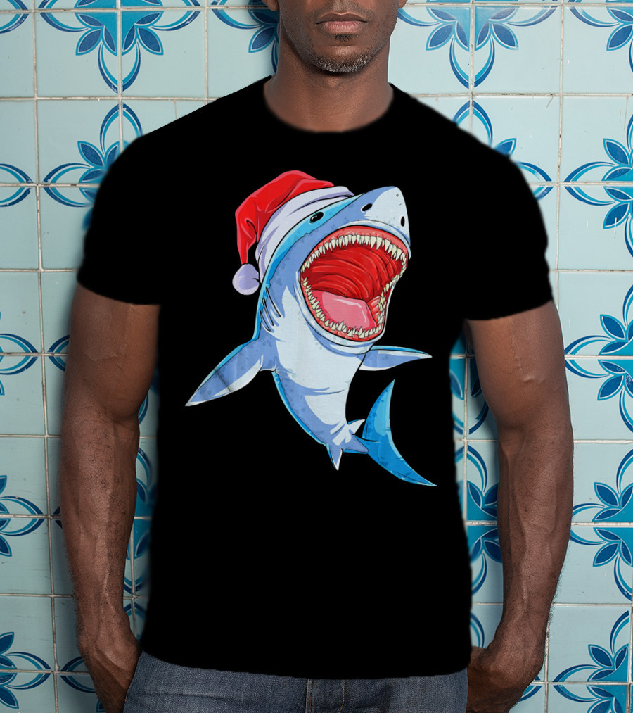 Christmas Kids Santa Shark T-Shirt
