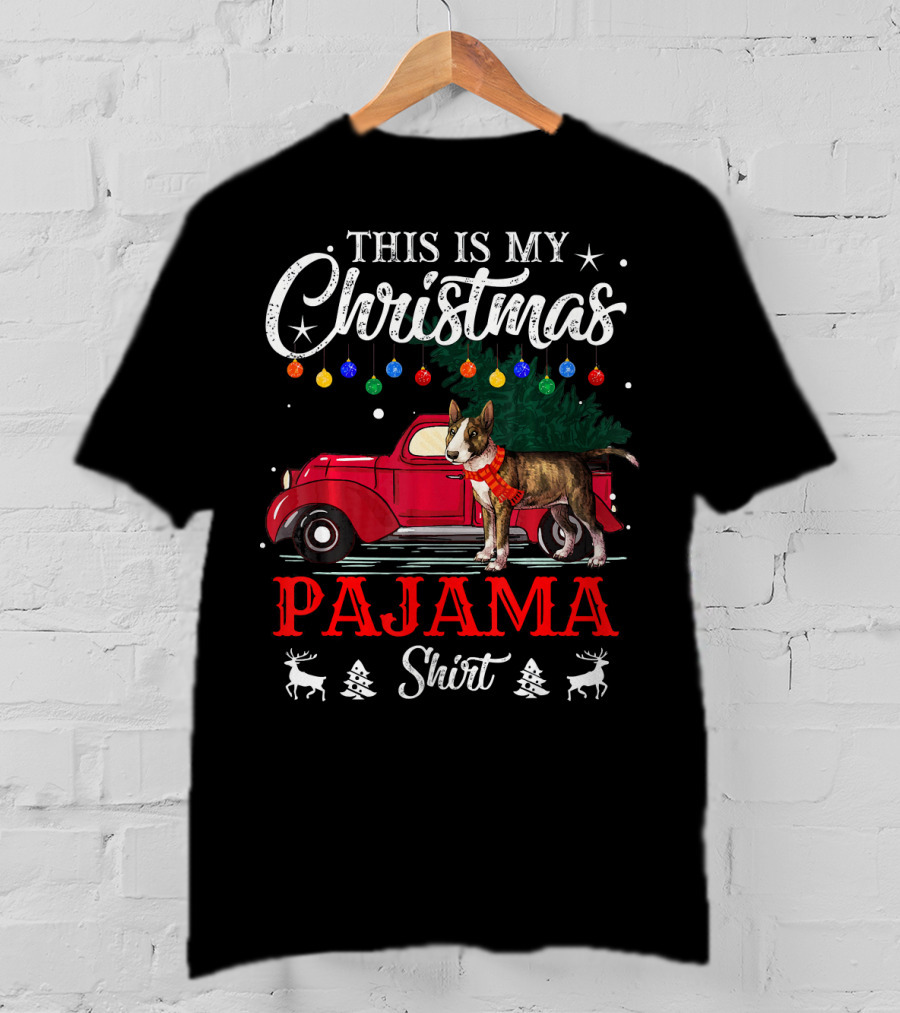 This Is My Christmas Pajama Shirt Vintage Truck Dog Holiday Lights T-Shirt
