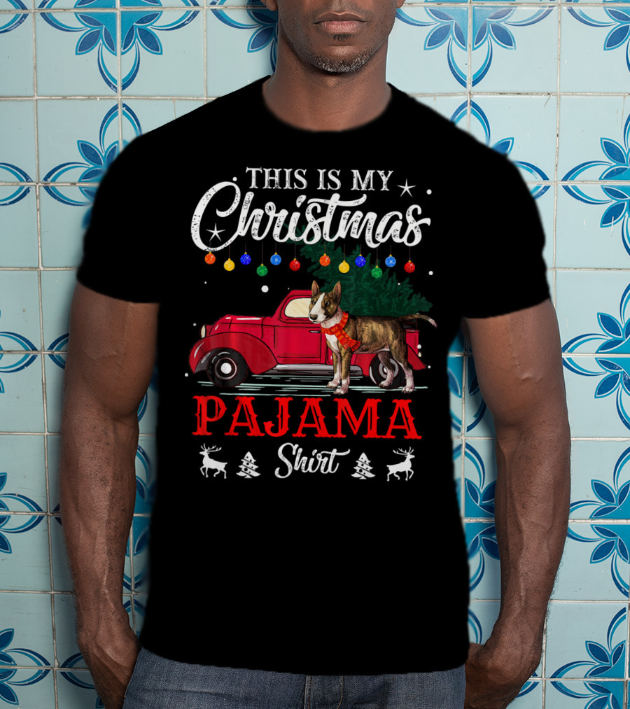 This Is My Christmas Pajama Shirt Vintage Truck Dog Holiday Lights T-Shirt