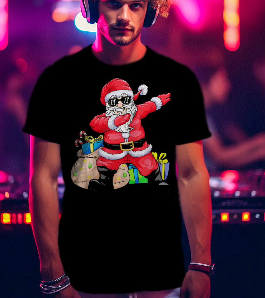 Funny Dabbing Santa Claus Xmas Merr Christmas Gifts T-Shirt