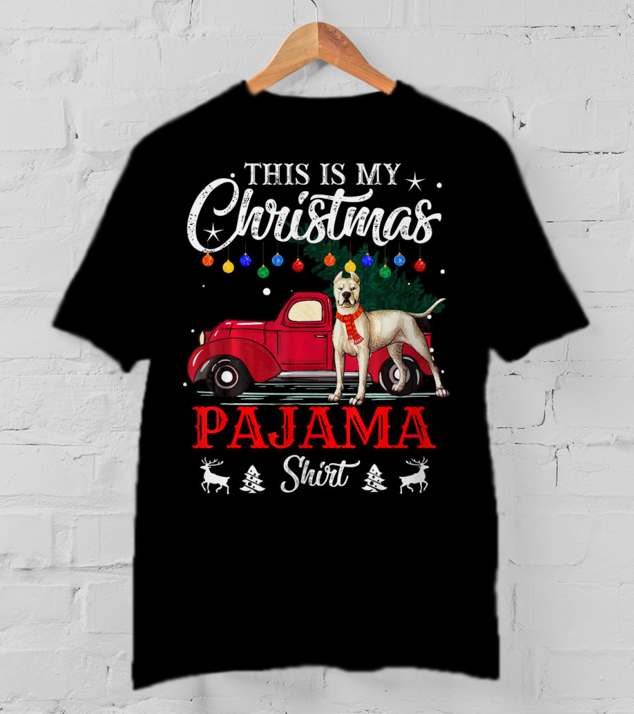 This Is My Christmas Pajama Shirt Dogo Car Holiday Lights T-Shirt
