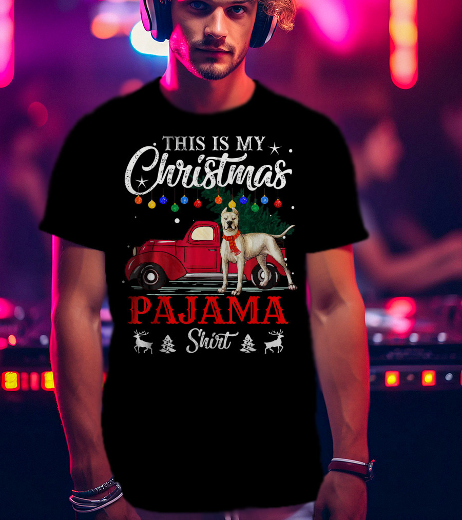 This Is My Christmas Pajama Shirt Dogo Car Holiday Lights T-Shirt