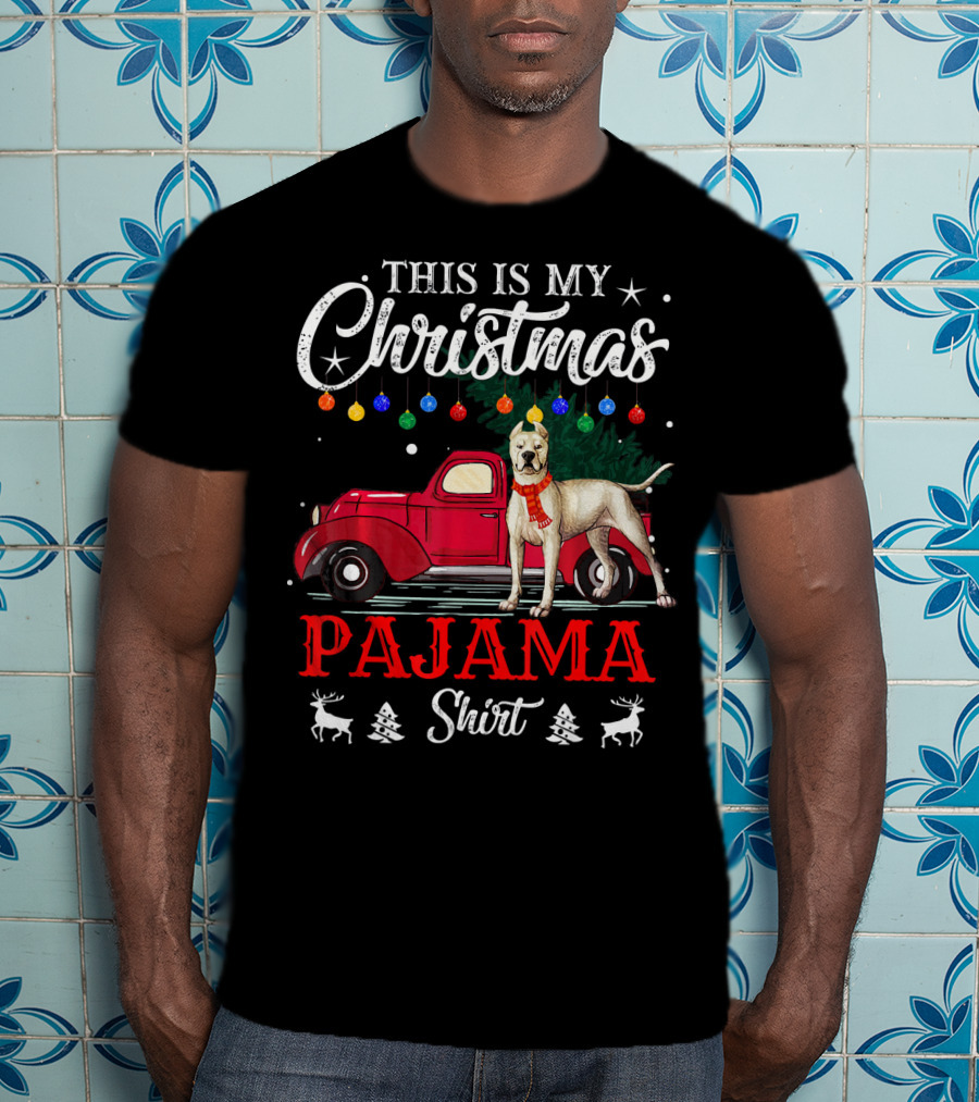This Is My Christmas Pajama Shirt Dogo Car Holiday Lights T-Shirt
