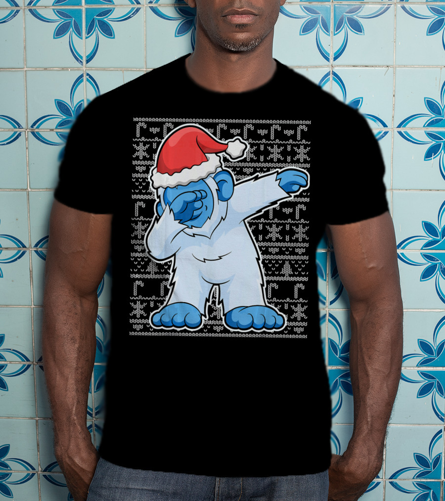 Dabbing Christmas Bigfoot Santa Abominable Snowman T-Shirt