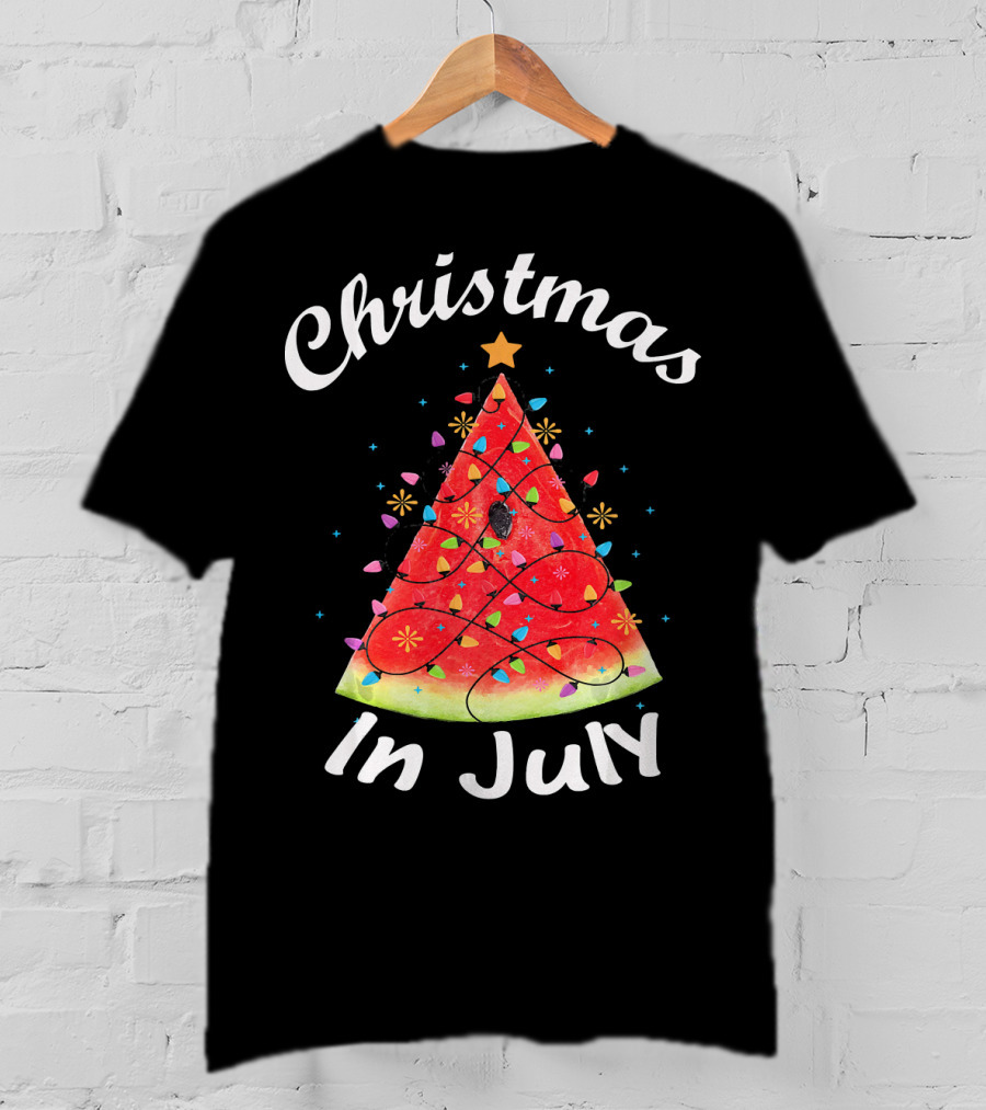 Christmas In July Watermelon Tree Lights T-Shirt
