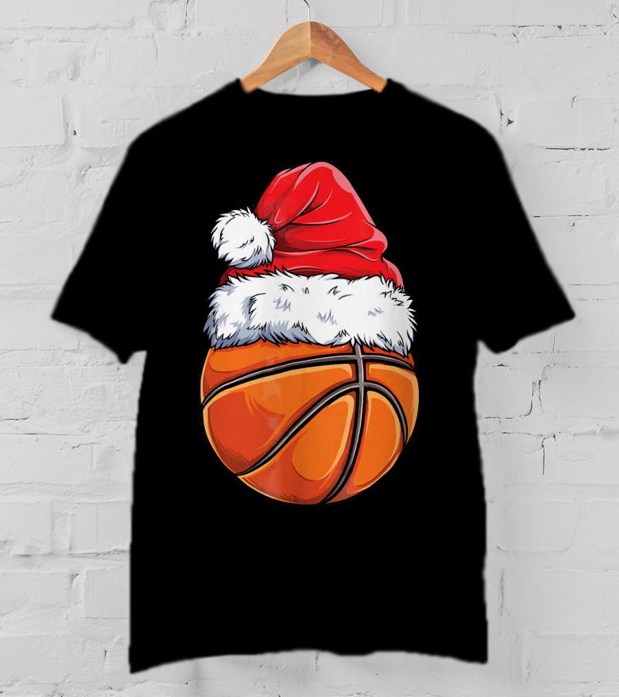 Basketball Santa Hat T-Shirt