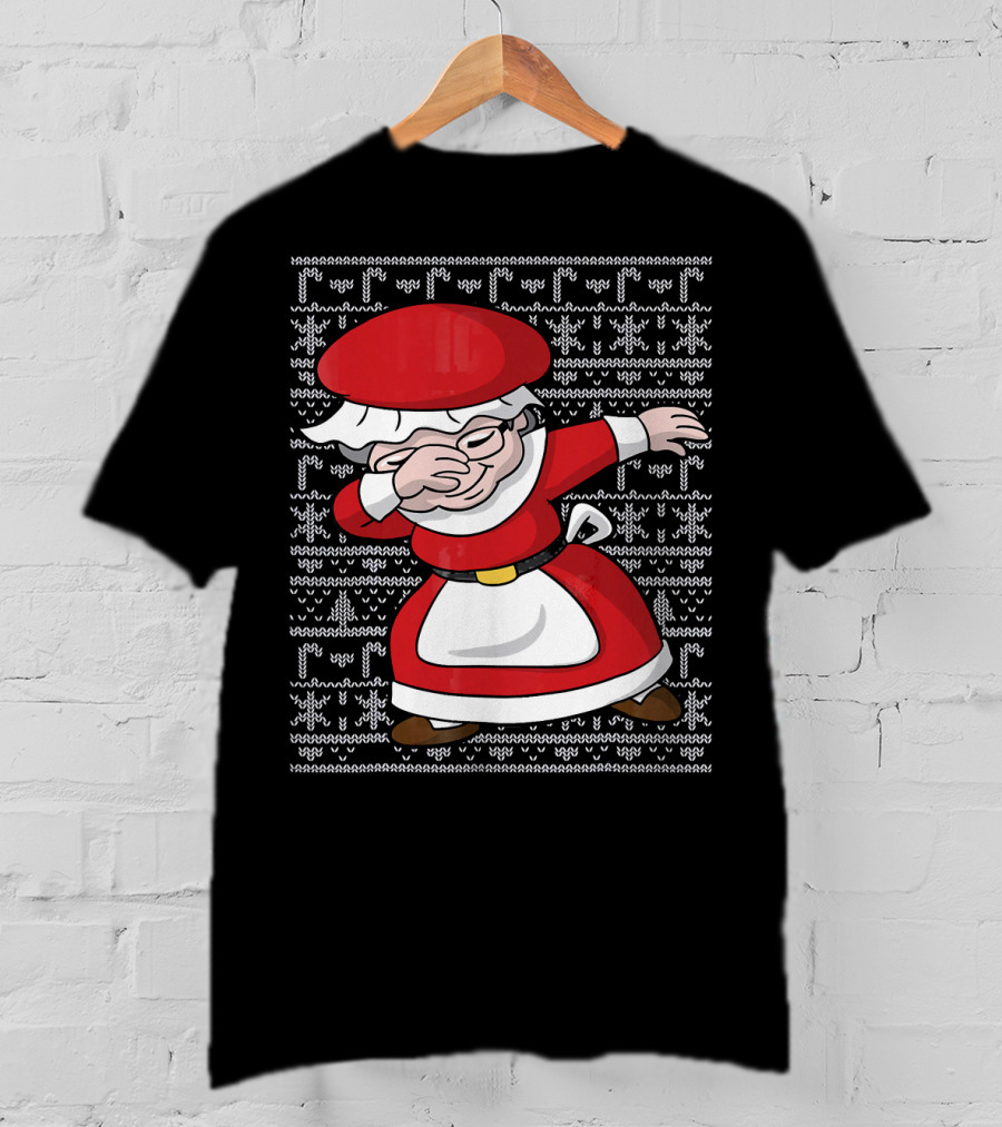 Dabbing Mrs Claus Ugly Christmas T-Shirt