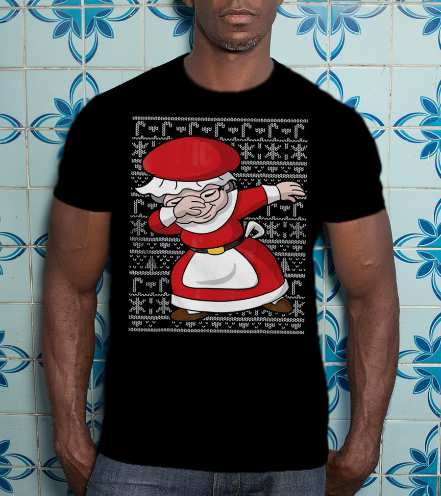 Dabbing Mrs Claus Ugly Christmas T-Shirt