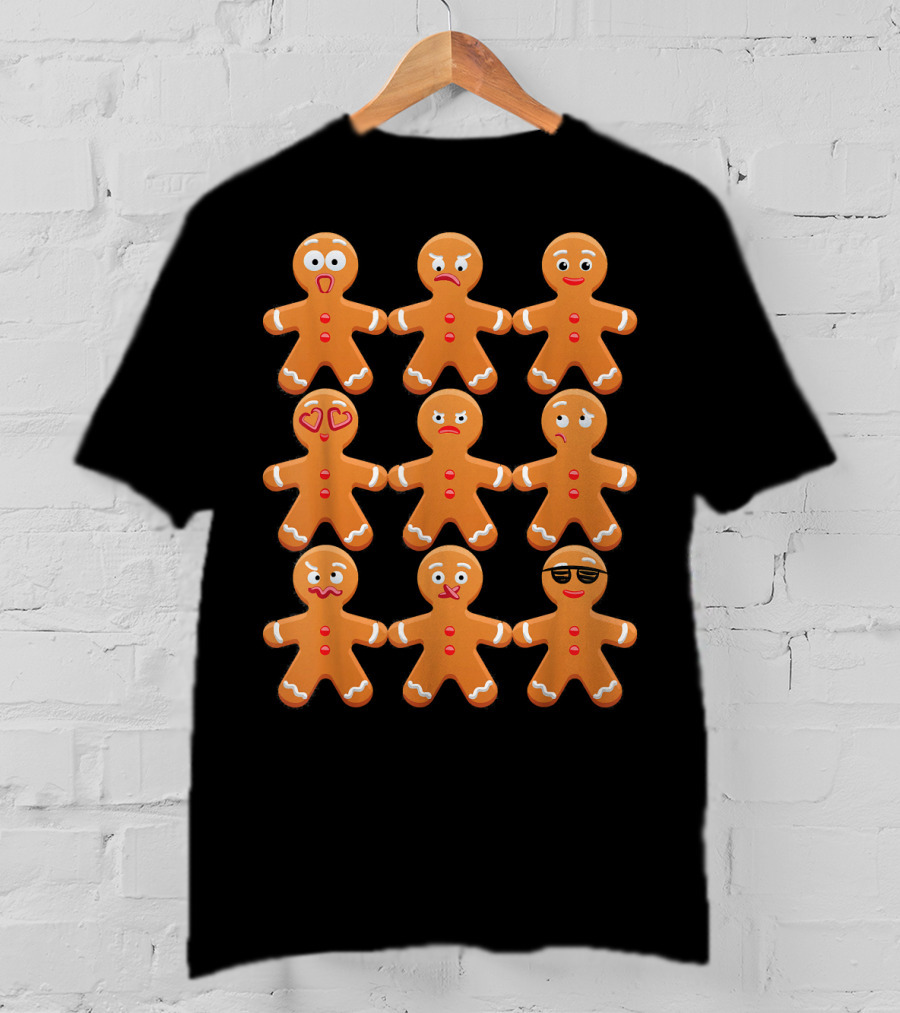 Cool Gingerbread Emojis Emoticon Faces Collection T-Shirt
