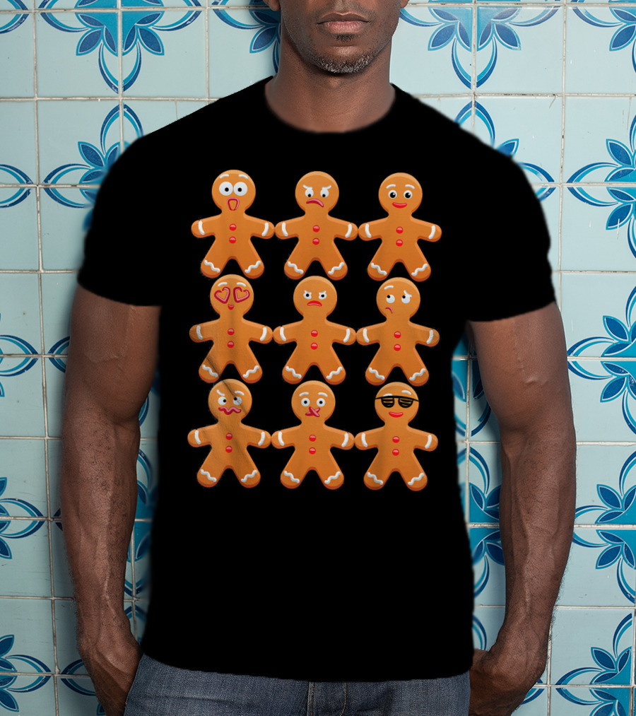 Cool Gingerbread Emojis Emoticon Faces Collection T-Shirt