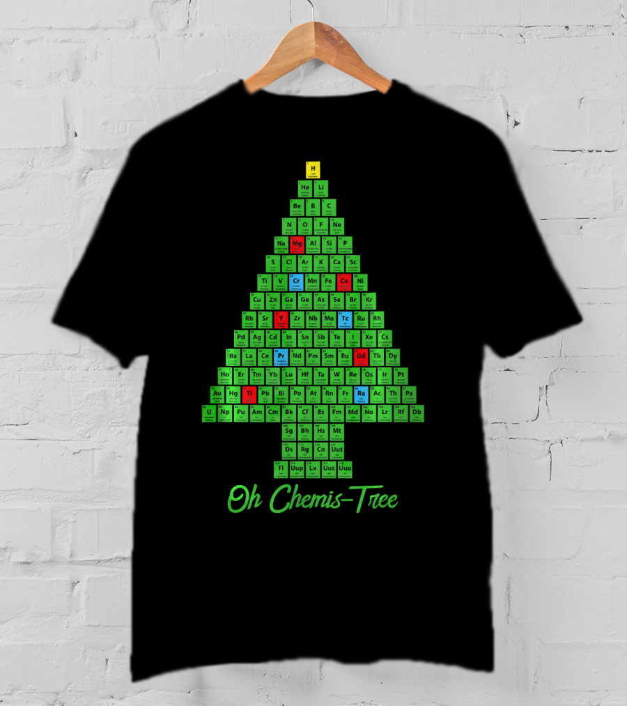 Oh Chemis Tree Periodic Table Christmas Parody Chemistry T-Shirt