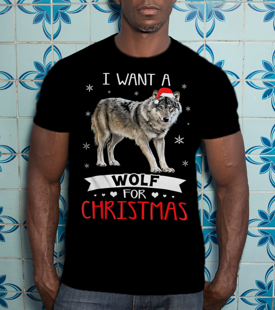 I Want A Wolf For Christmas T-Shirt