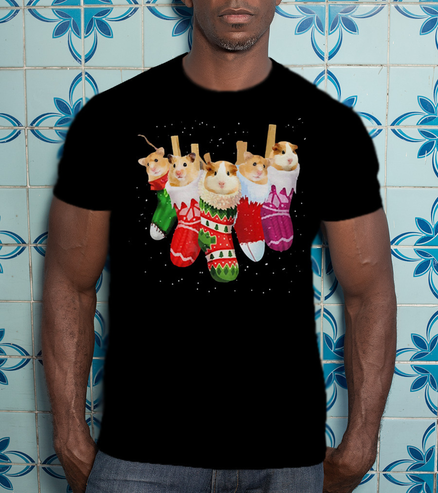 Hamster Holiday Cozy Stockings T-Shirt