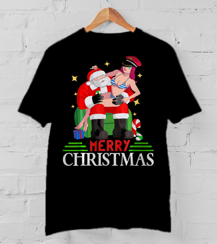 Merry Christmas Santa Claus Sit On Santa's Lap T-Shirt