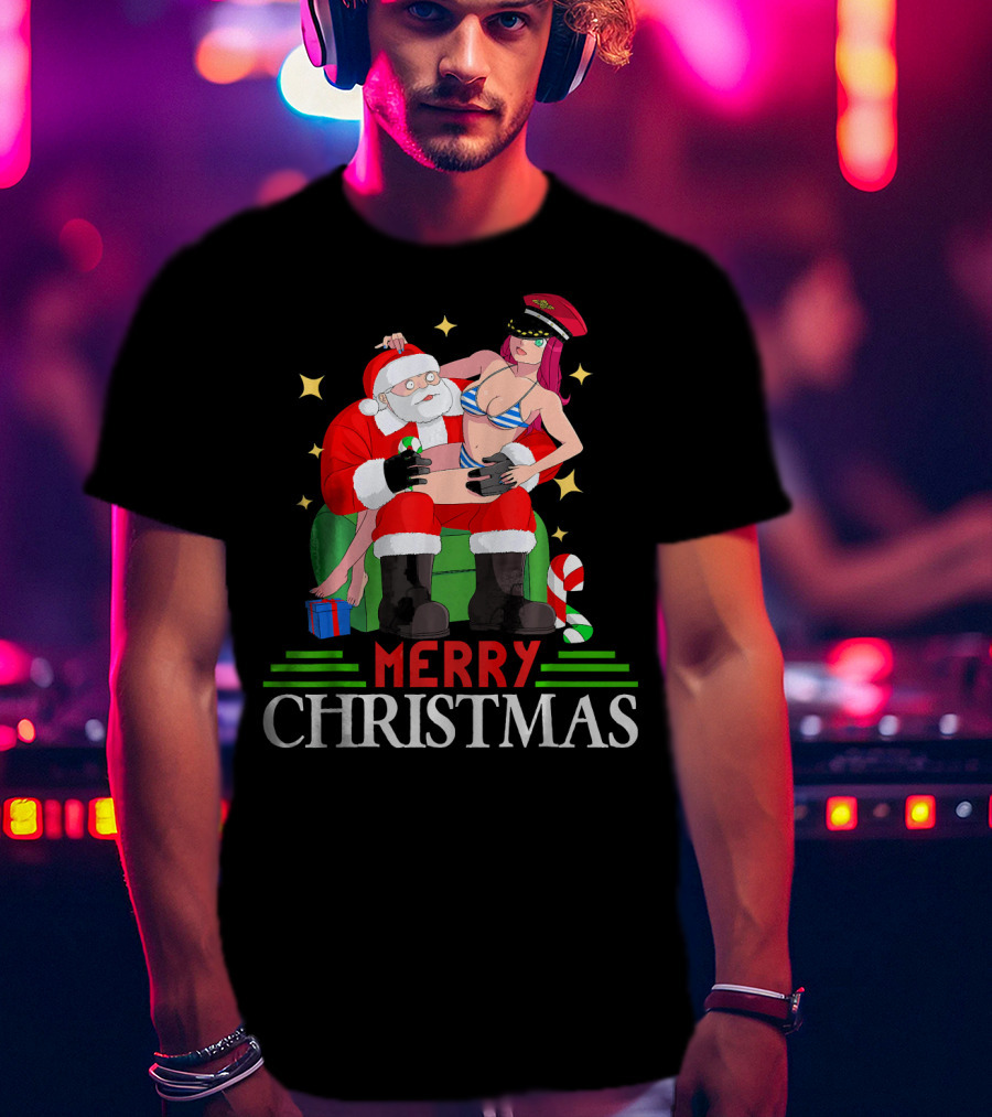 Merry Christmas Santa Claus Sit On Santa's Lap T-Shirt