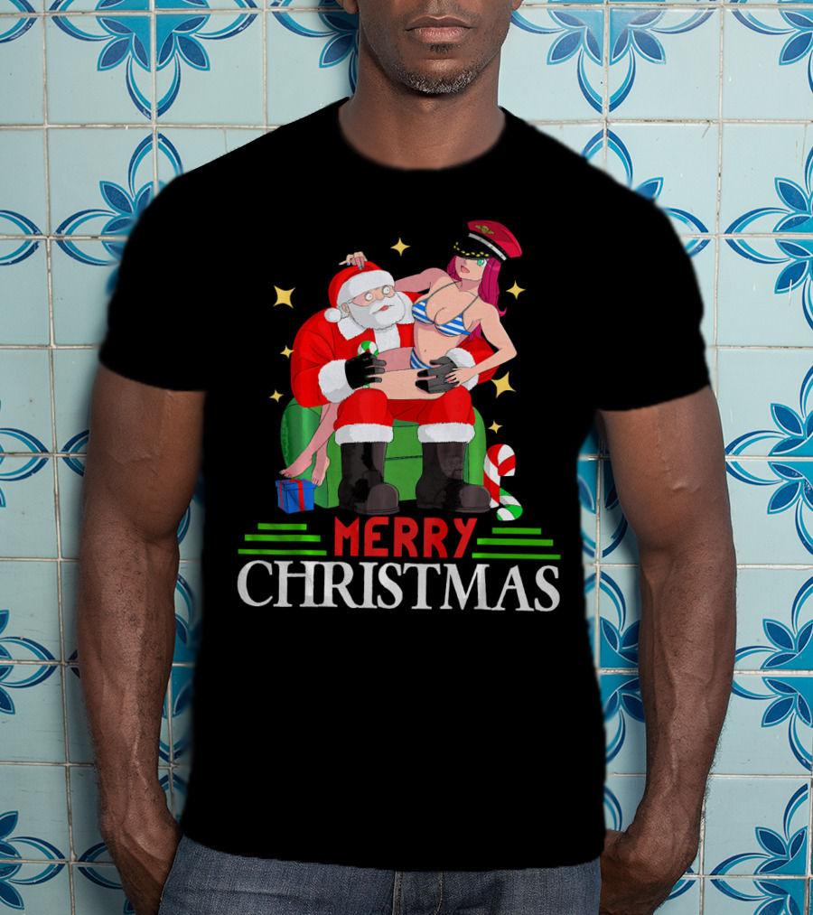Merry Christmas Santa Claus Sit On Santa's Lap T-Shirt