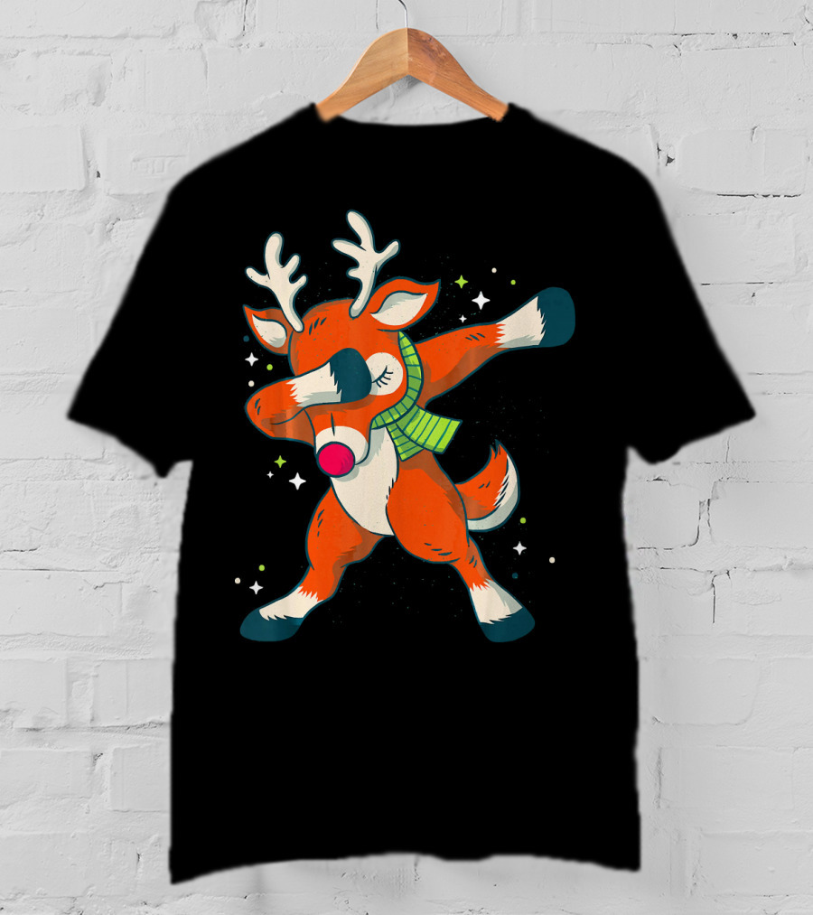 Merry Christmas Dabbing Deer Dab Dance Holiday Fun T-Shirt
