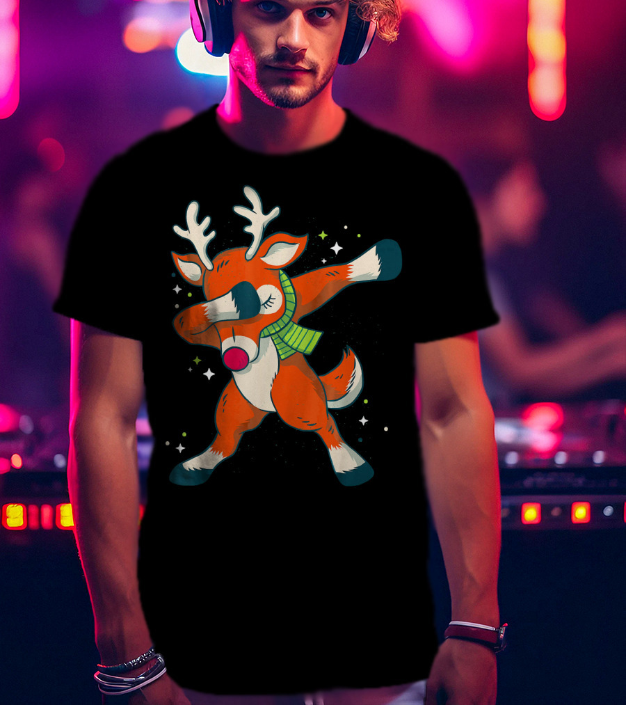 Merry Christmas Dabbing Deer Dab Dance Holiday Fun T-Shirt