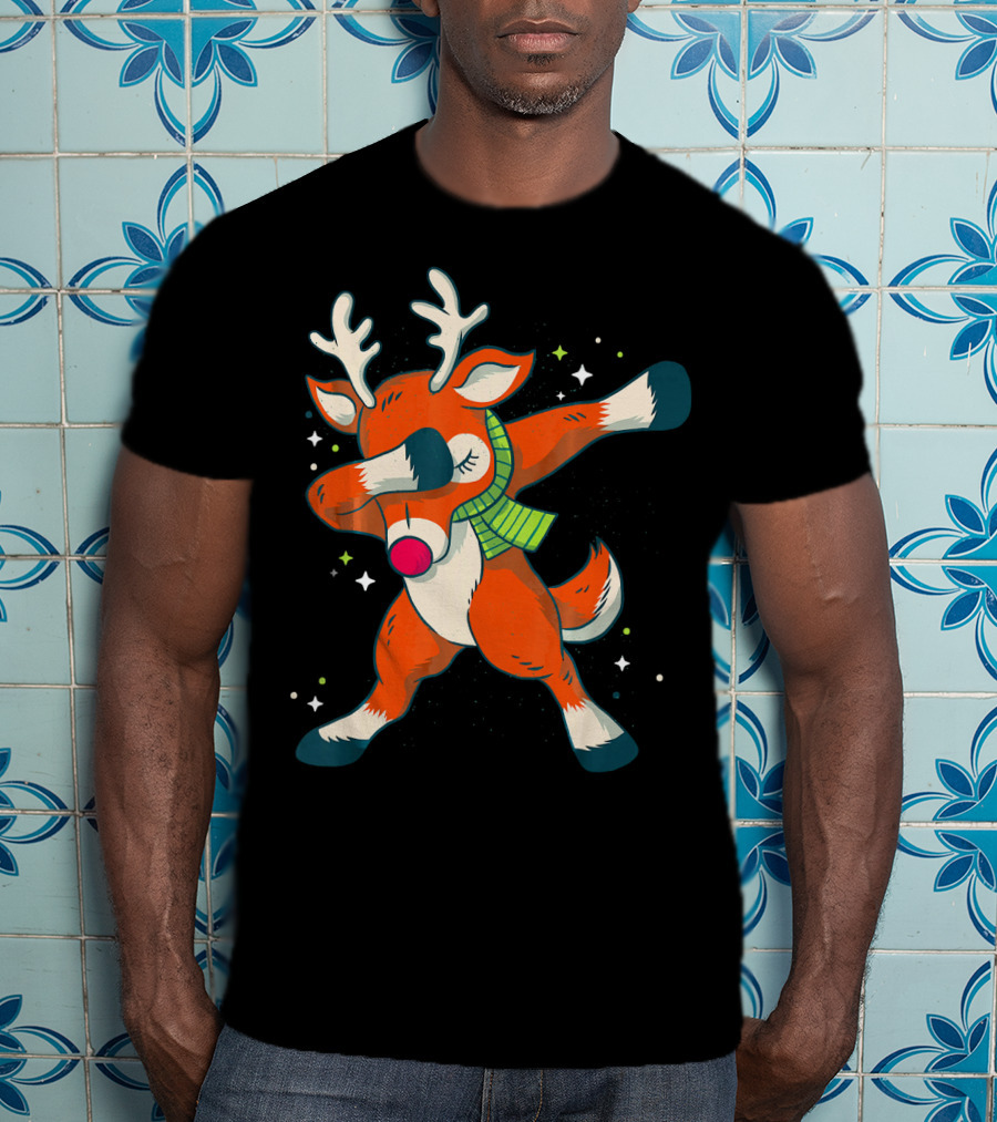 Merry Christmas Dabbing Deer Dab Dance Holiday Fun T-Shirt