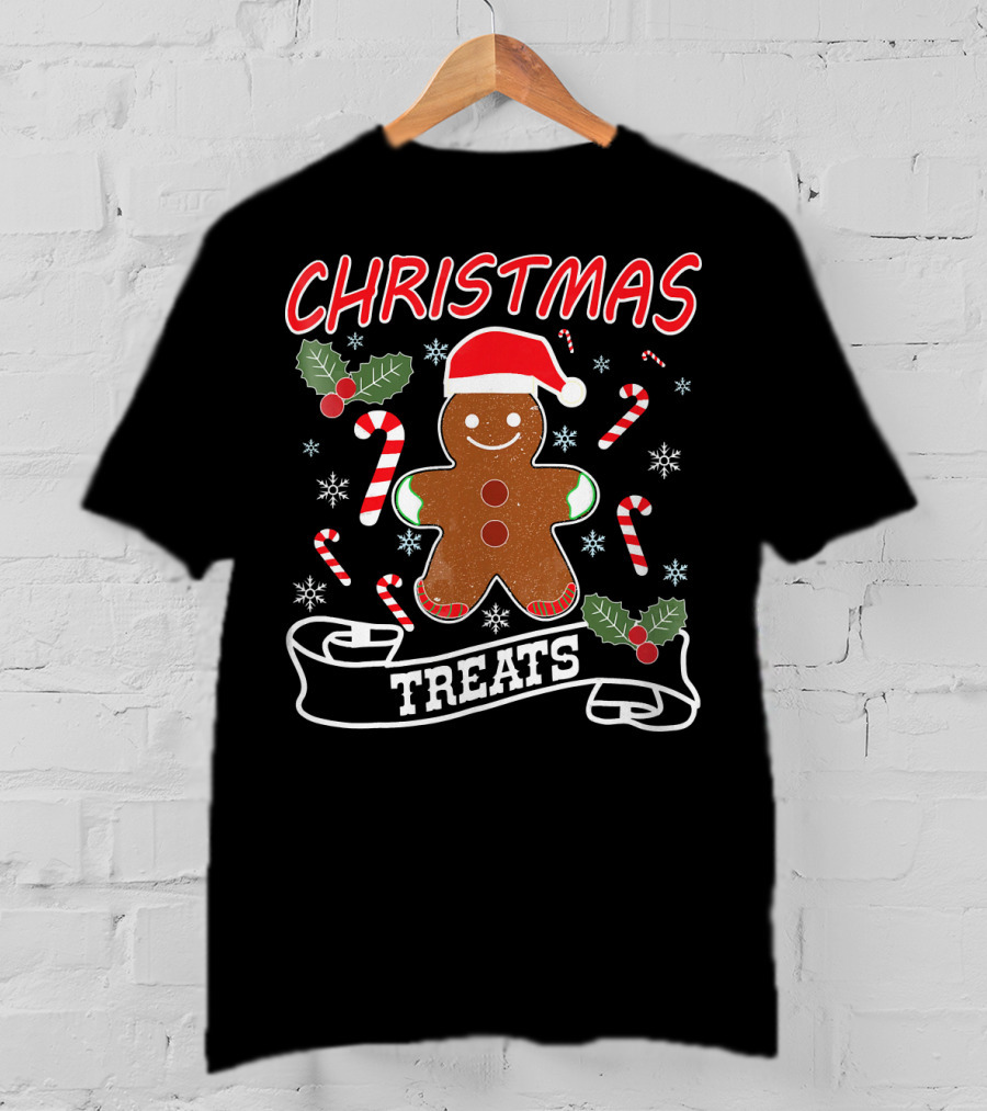 CHRISTMAS TREATS Gingerbread Candy Canes And Holly T-Shirt