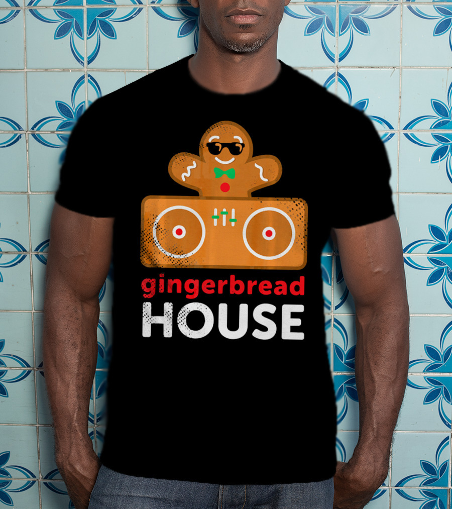 Gingerbread House Christmas DJ Gingerbread T-Shirt
