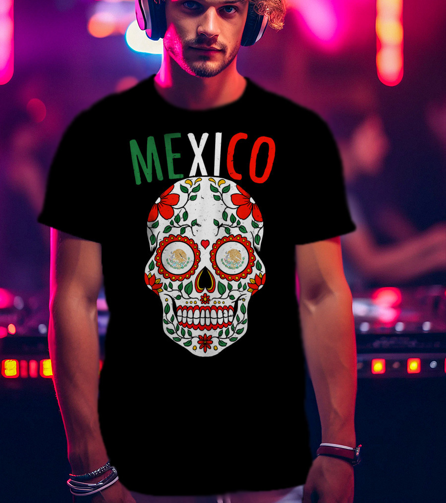 Halloween Mexico Sugar Skull Mexican Mexican Cinco De Mayo T-Shirt