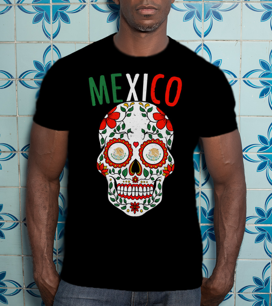 Halloween Mexico Sugar Skull Mexican Mexican Cinco De Mayo T-Shirt