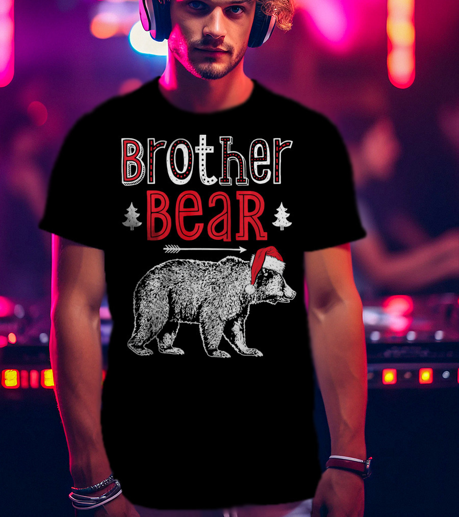 Brother Bear Christmas Santa Hat Arrow Trees T-Shirt