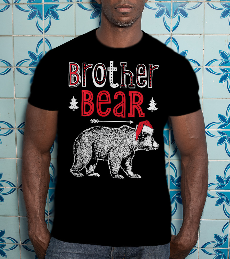 Brother Bear Christmas Santa Hat Arrow Trees T-Shirt