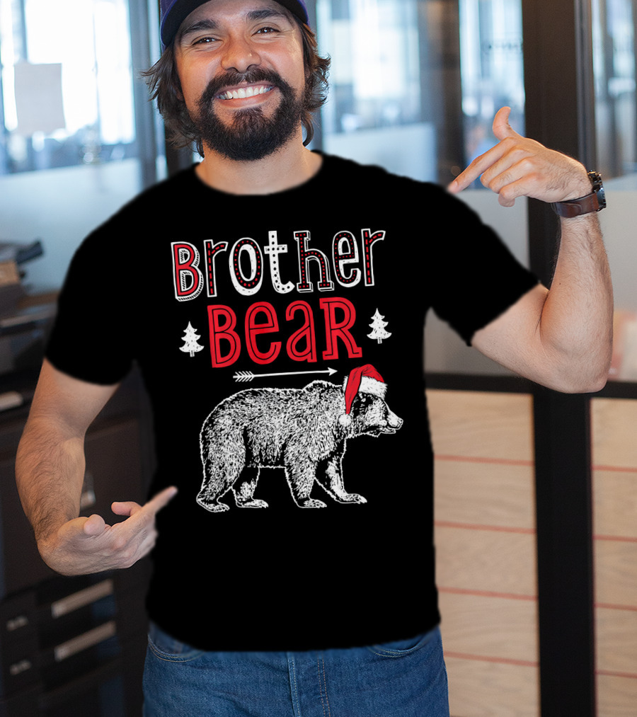 Brother Bear Christmas Santa Hat Arrow Trees T-Shirt