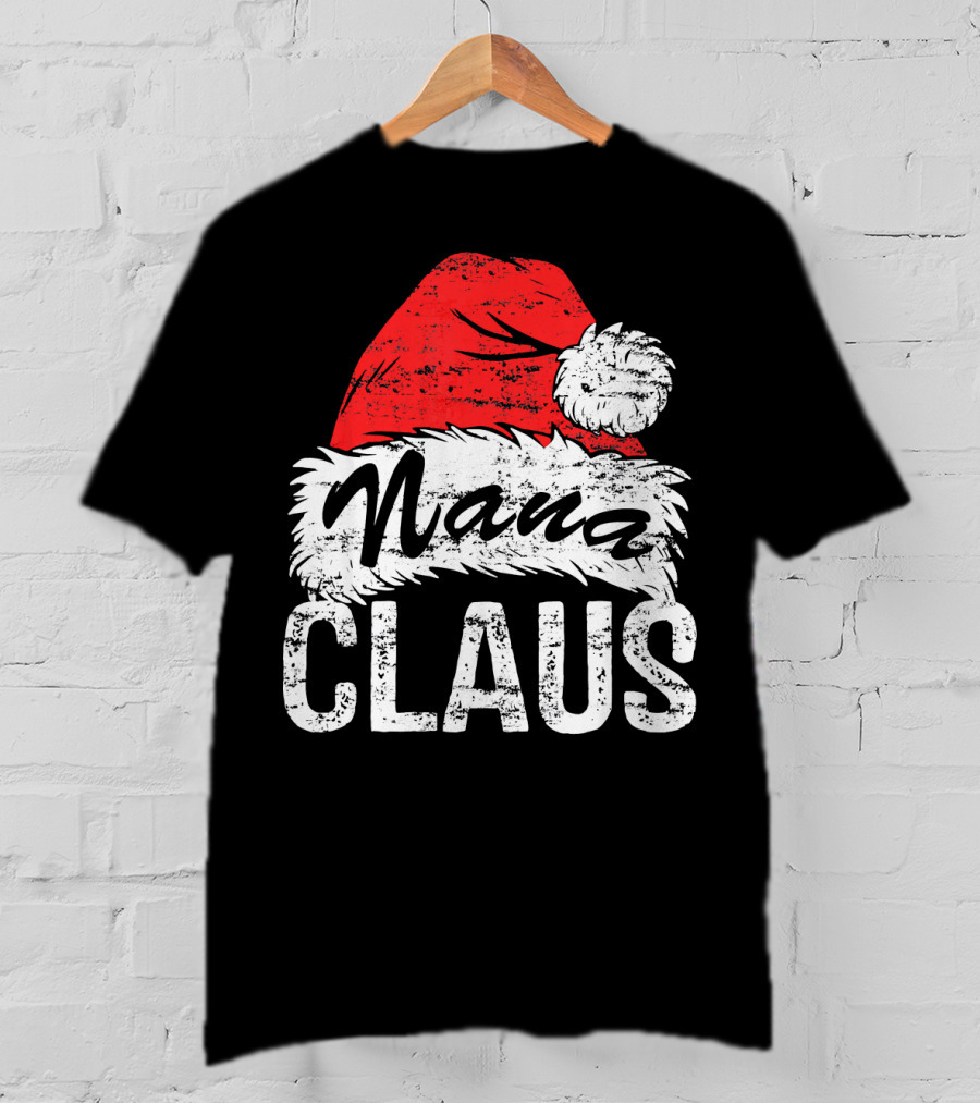 Nana Claus Matching Family Christmas Santa Hat T-Shirt