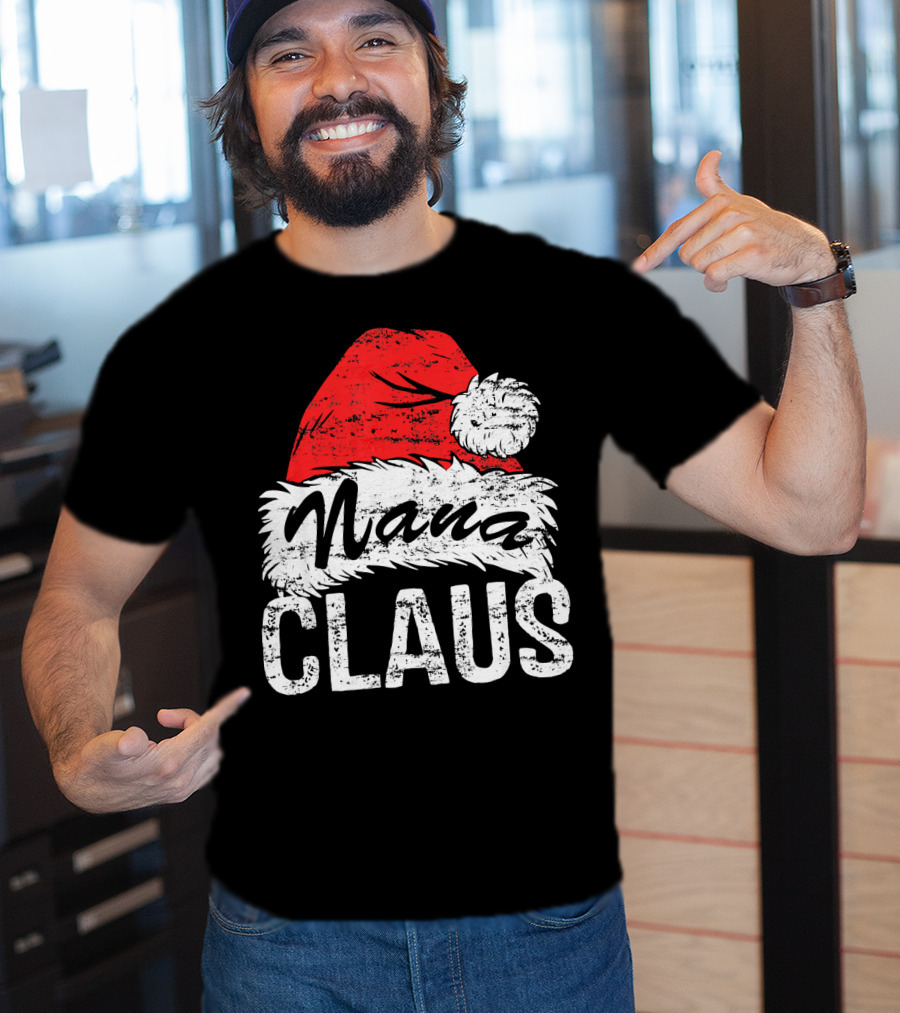 Nana Claus Matching Family Christmas Santa Hat T-Shirt