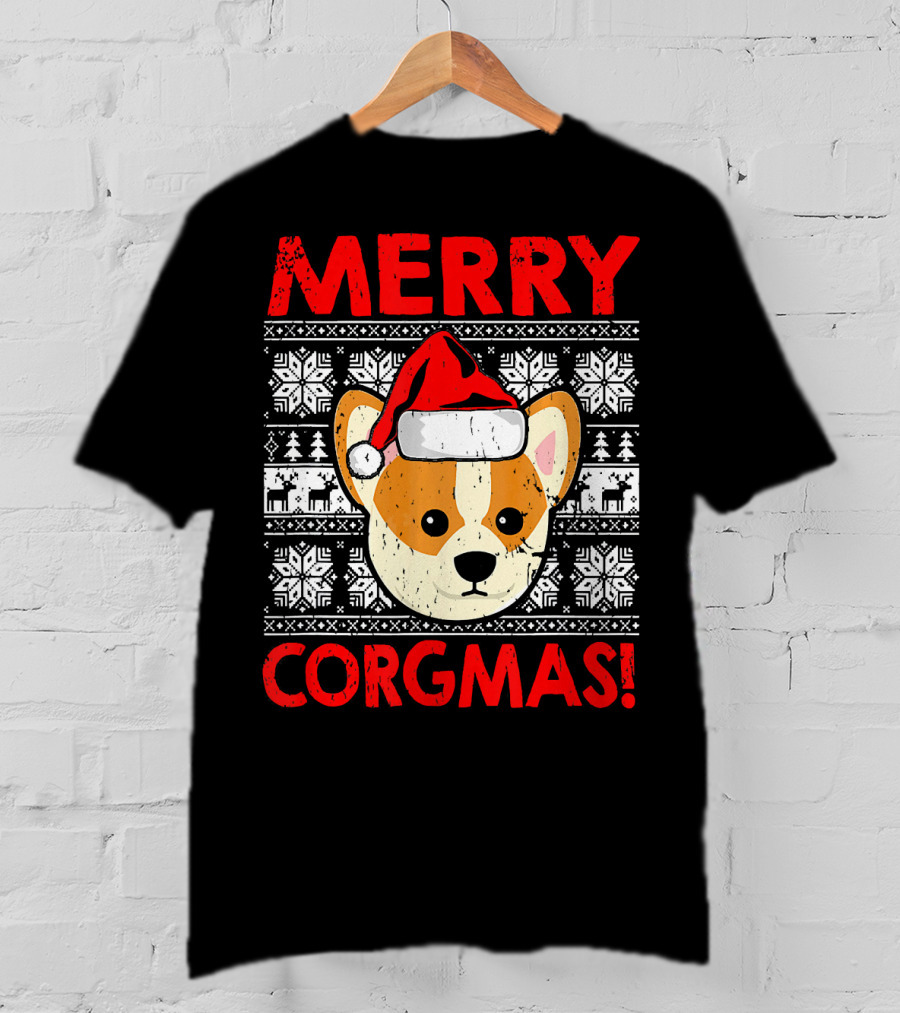 Merry Corgmas Funny Christmas Santa Corgi Dog T-Shirt