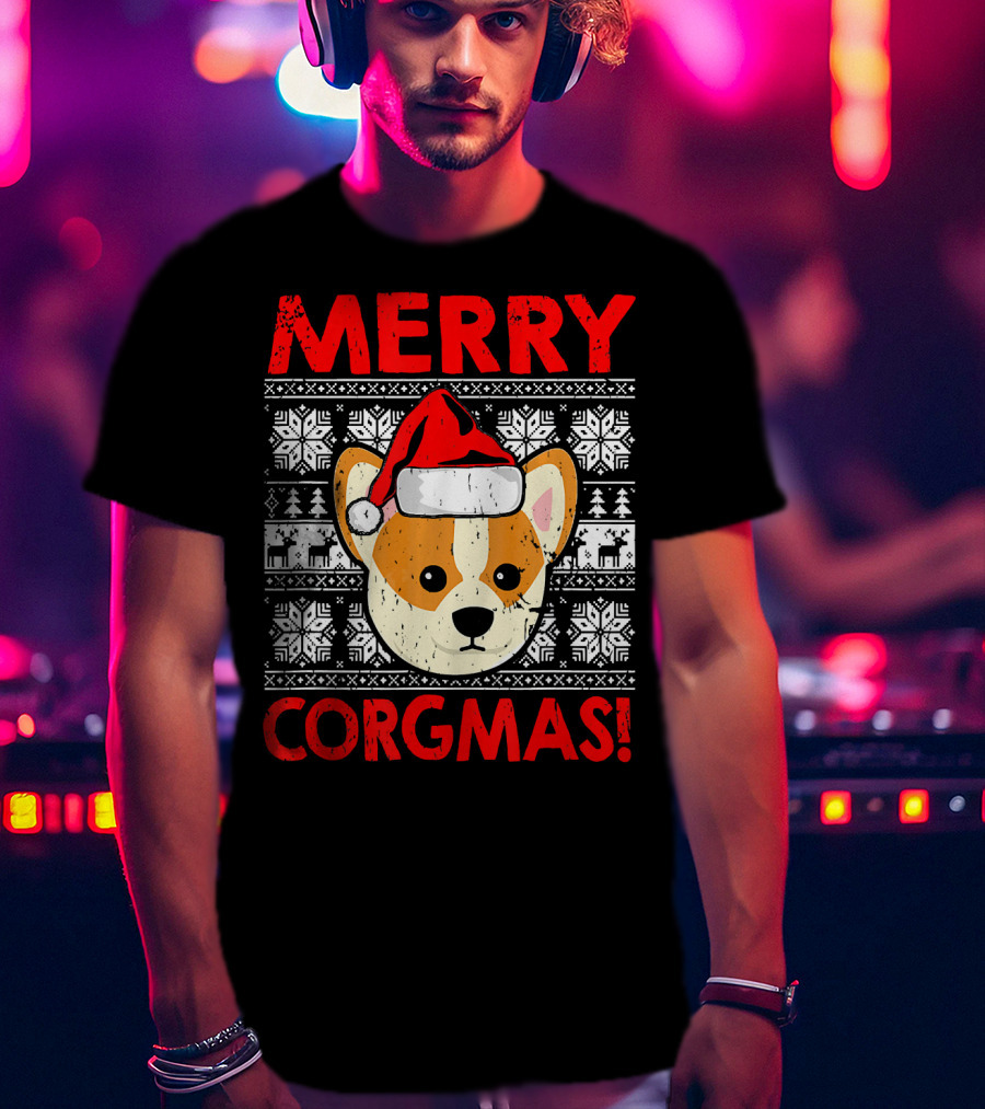 Merry Corgmas Funny Christmas Santa Corgi Dog T-Shirt
